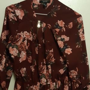 Floral half zip dress